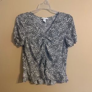 H&M Ruched Printed Blouse
